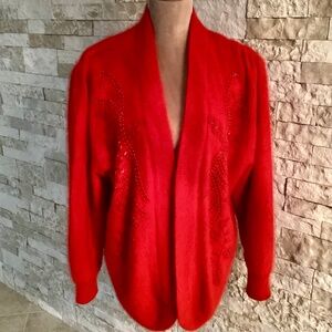 Vintage Minali Angora Blend Beaded Cardigan